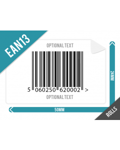 EAN13 Barcode Label 50mm x 24mm