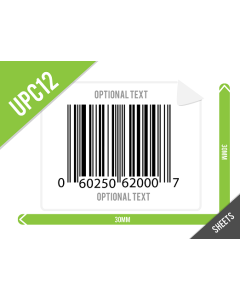 30mm x 30mm UPC-A (GTIN12) Labels