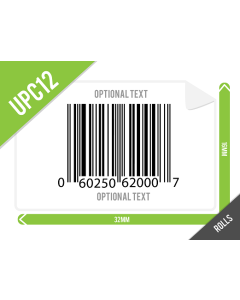 32mm x 16mm UPC-A (GTIN12) Labels 
