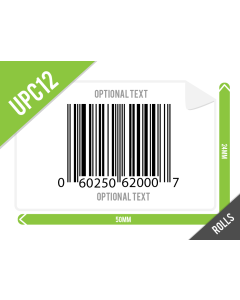UPC-A Barcode Labels 50mm x 24mm